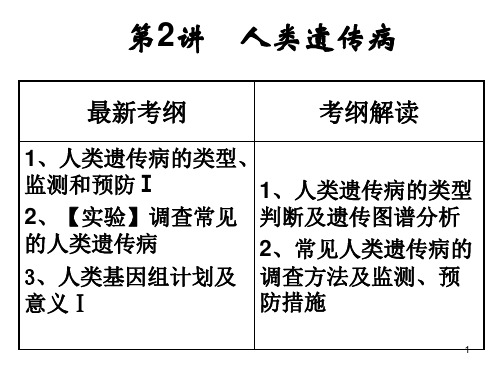 一轮复习人类遗传病