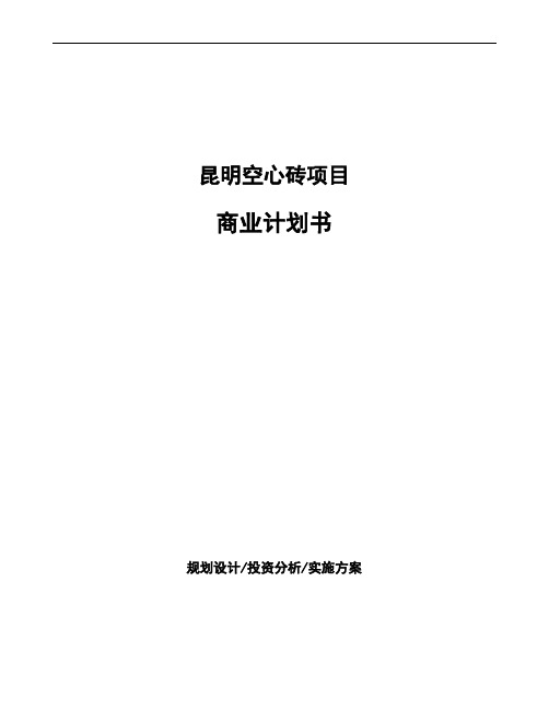昆明空心砖项目商业计划书