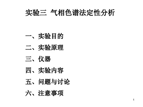色谱课件_实验3_气相色谱法定性分析