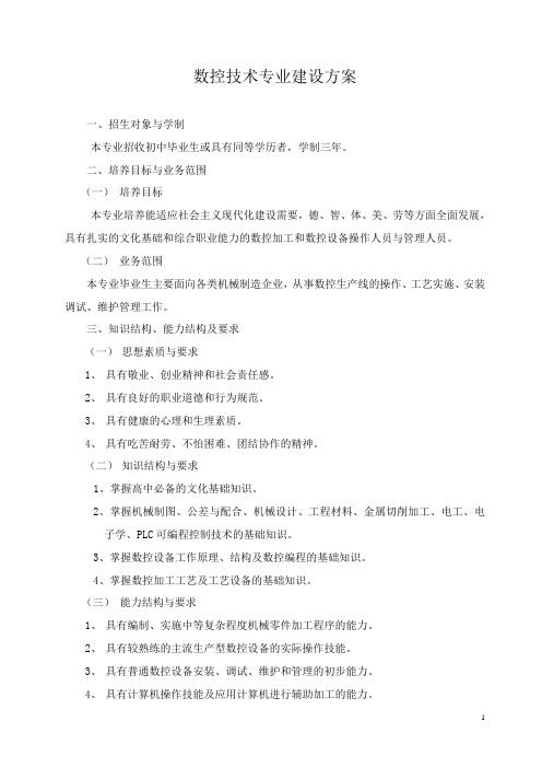 数控技术专业建设方案
