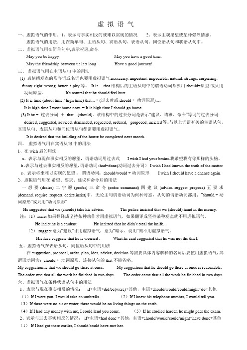 虚拟语气讲解与练习(可用)