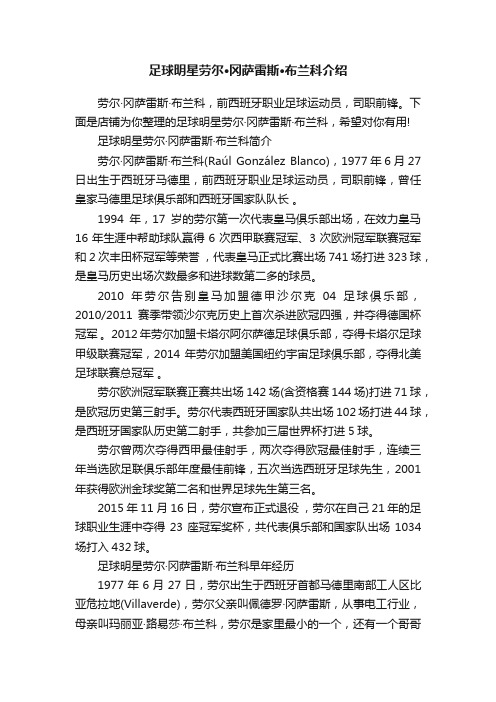 足球明星劳尔·冈萨雷斯·布兰科介绍