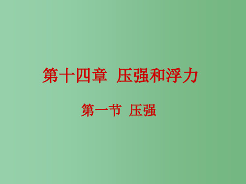 八年级物理 第十四章第一节 压强 课件 人教新课标版