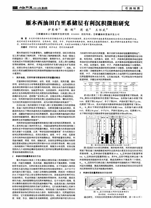 雁木西油田白垩系储层有利沉积微相研究