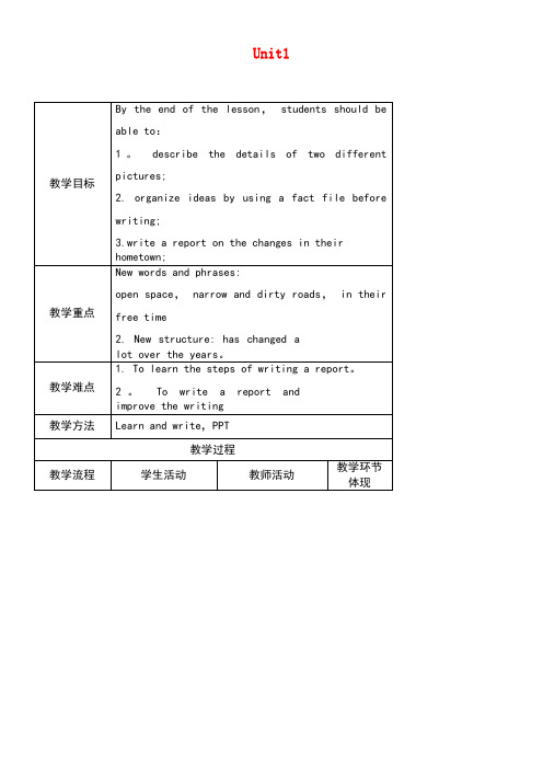 八年级英语下册Unit1Pastandpresenttask教案牛津版