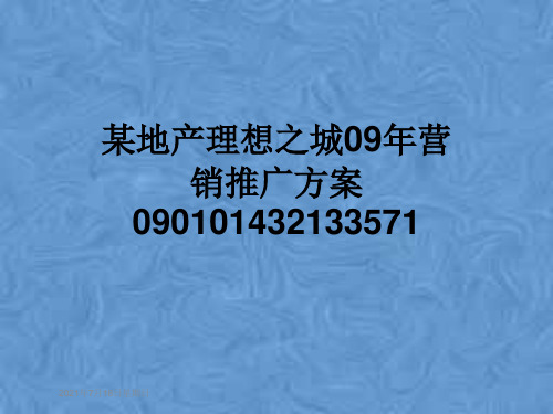 某地产理想之城09年营销推广方案090101432133571