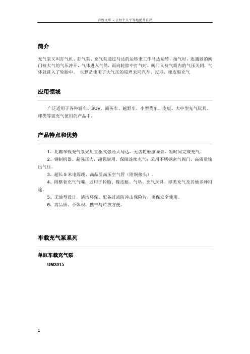 车载充气泵系列详细参数及相关知识