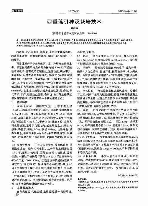 西番莲引种及栽培技术