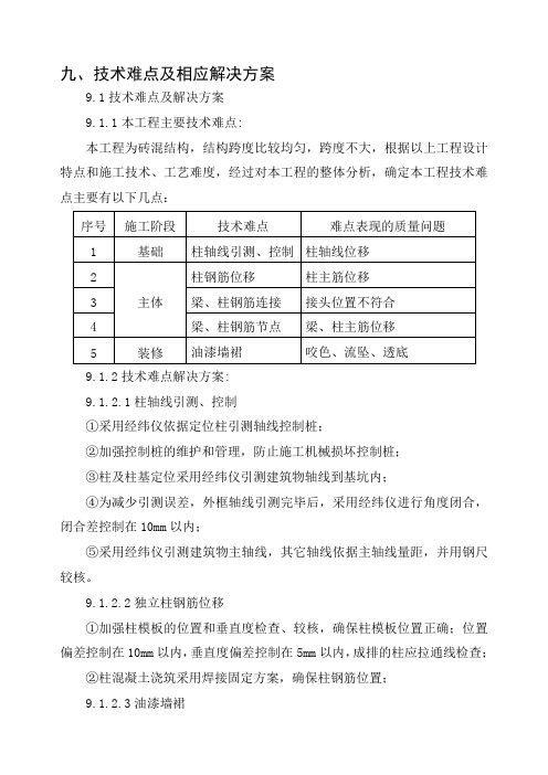 施工技术难点及解决方案