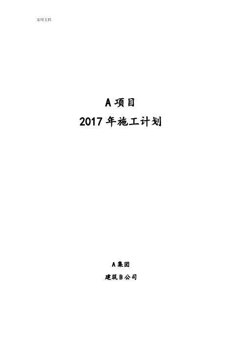 2017年施工计划清单