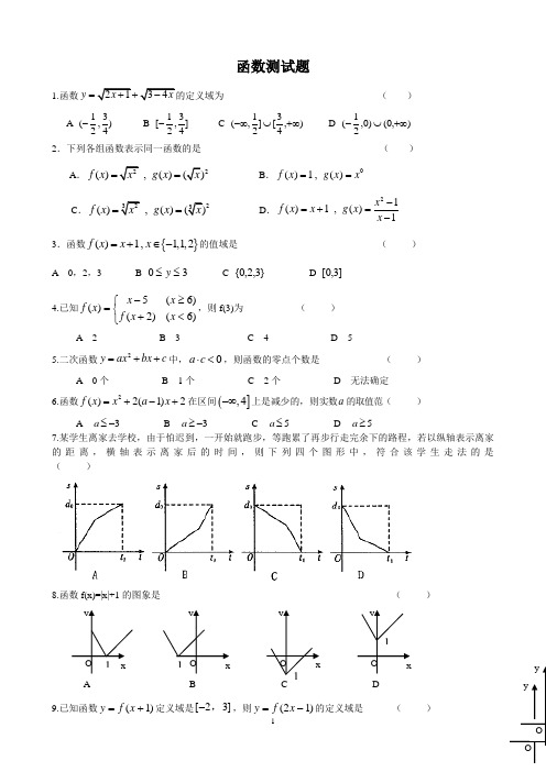 函数测试题