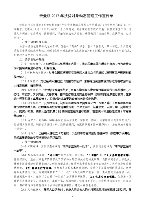 2017年扶贫对象动态管理工作宣传单