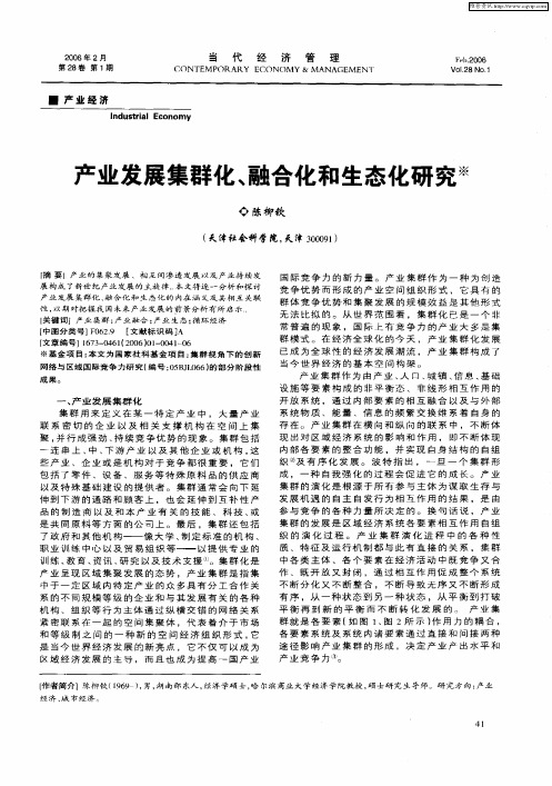 产业发展集群化、融合化和生态化研究