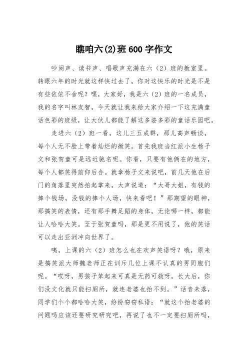 瞧咱六(2)班600字作文