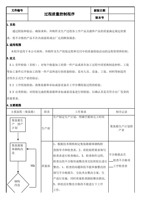 ISO9001过程质量控制程序