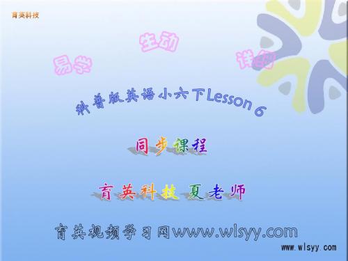 科普版英语小学六年级下unit6课件