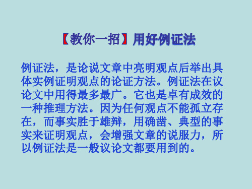用好例证法
