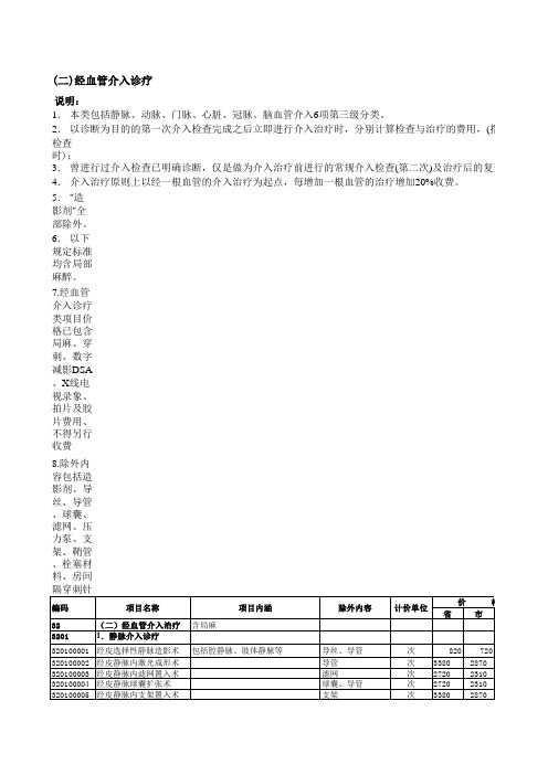 医疗服务价格汇总(2009年01月01日修订)