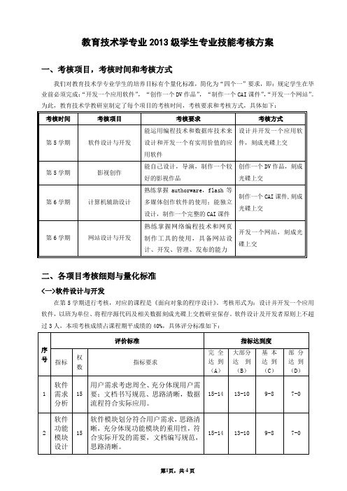 教育技术专业技能考核(2013级)