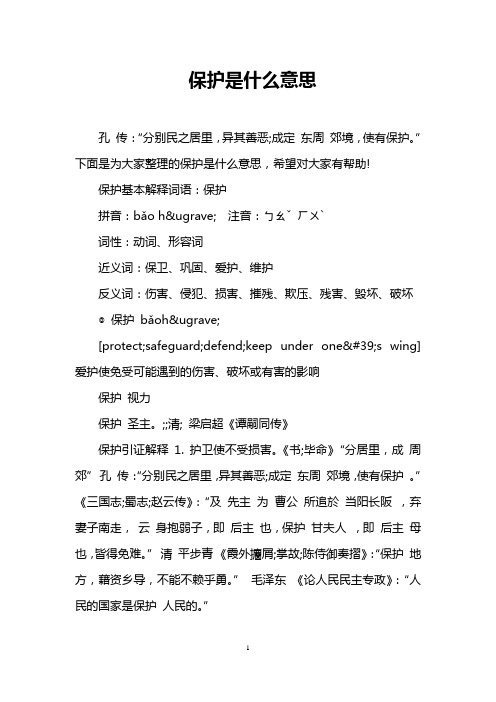 保护是什么意思