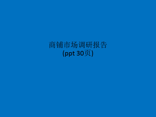 商铺市场调研报告(ppt 30页)