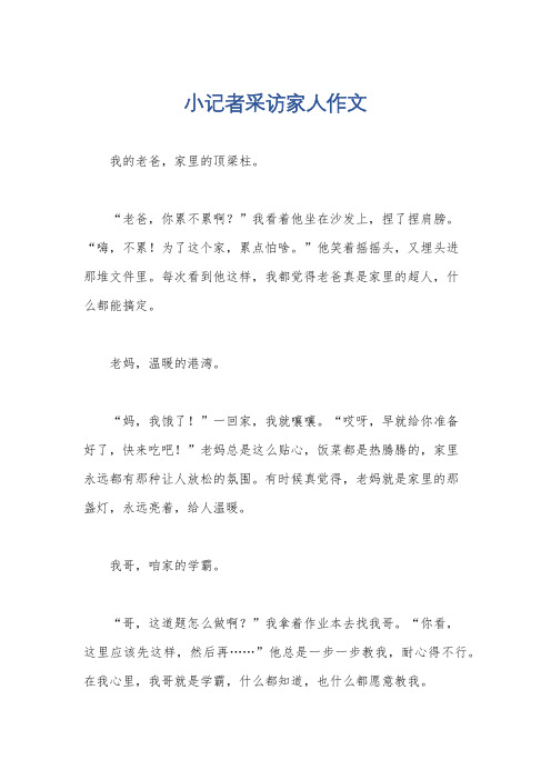 小记者采访家人作文