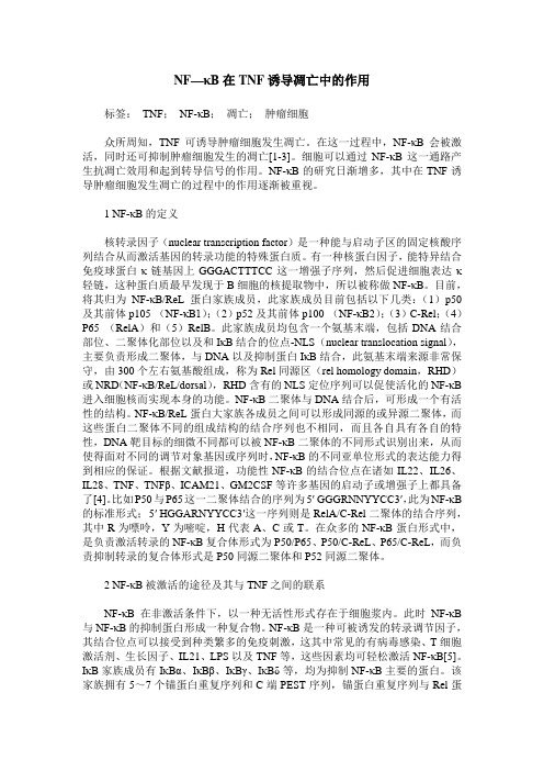 NF—κB在TNF诱导凋亡中的作用