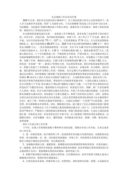 社会救助工作总结及打算