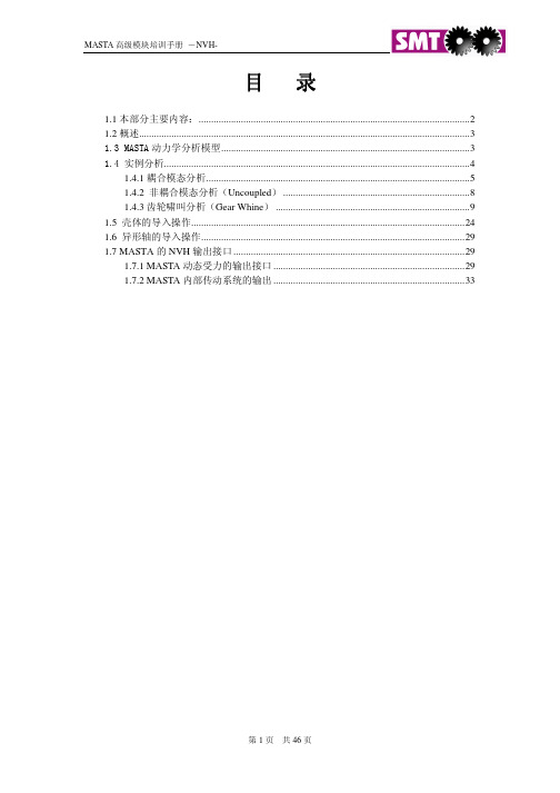 Masta_NVH模块培训手册