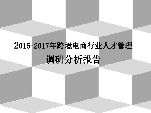 2016-2017年跨境电商行业人才管理调研分析报告