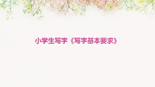 小学生写字《写字基本要求》
