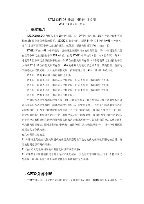 STM32F103外部中断