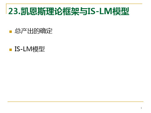 货币银行学23 凯恩斯理论框架和IS-LM模型
