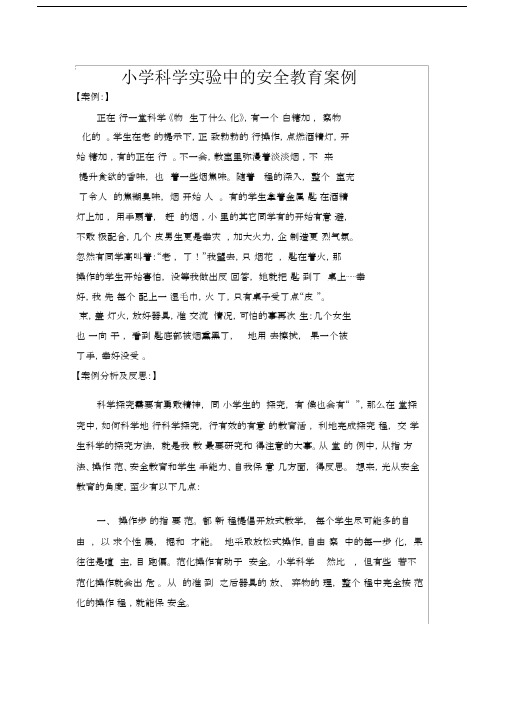 (完整版)小学科学实验中的安全教育案例.doc