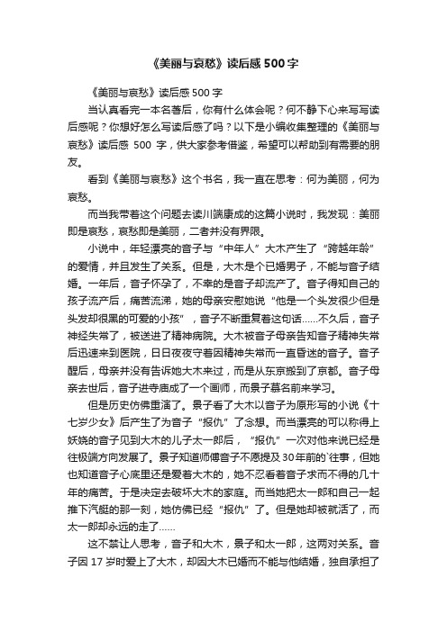 《美丽与哀愁》读后感500字