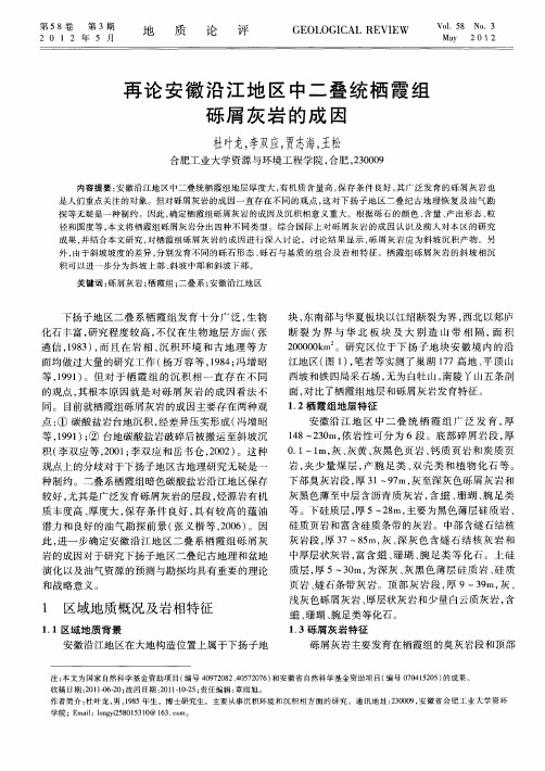 再论安徽沿江地区中二叠统栖霞组砾屑灰岩的成因
