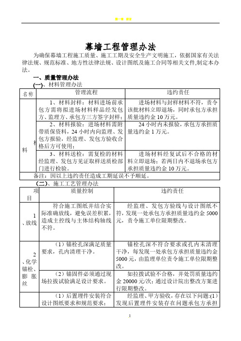 幕墙工程管理办法