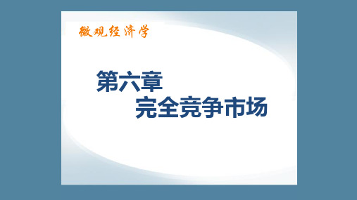 第六章  完全竞争市场  《微观经济学》PPT课件