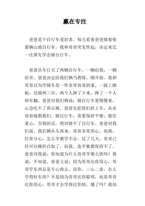 赢在专注
