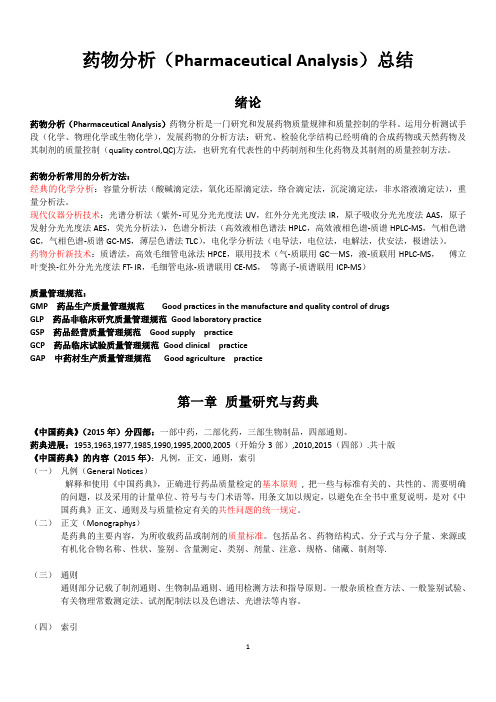 南医大药物分析  总论部分