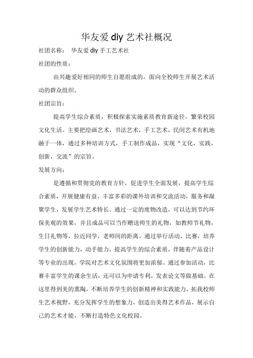 diy手工社团概况
