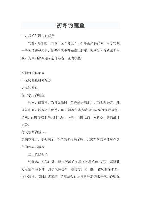初冬钓鲤鱼