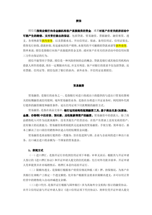 贸易融资授信