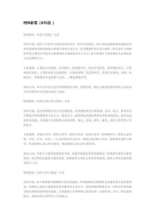 重庆师范大学特殊教育专业介绍