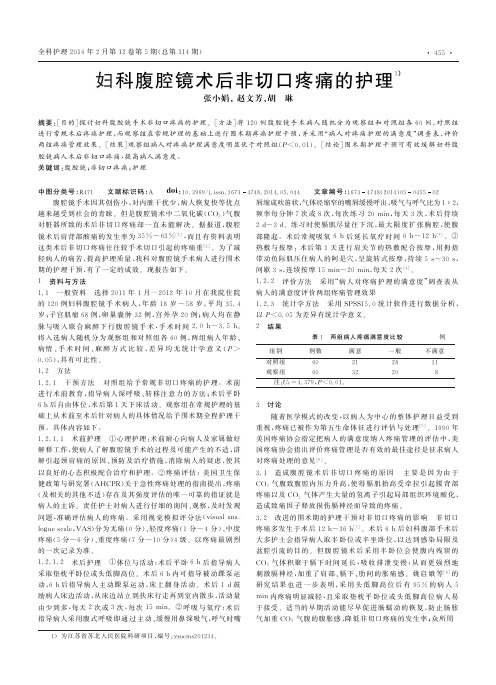 妇科腹腔镜术后非切口疼痛的护理