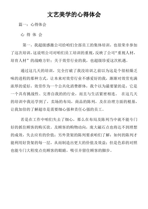 文艺美学的心得体会