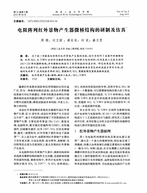 电阻阵列红外景物产生器微桥结构的研制及仿真