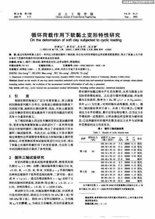 循环荷载作用下软黏土变形特性研究