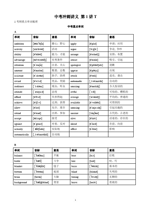 上海中考英语冲刺讲义1(冠词介词)-教师版