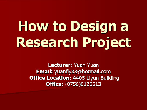 4.How to Design a Research Project